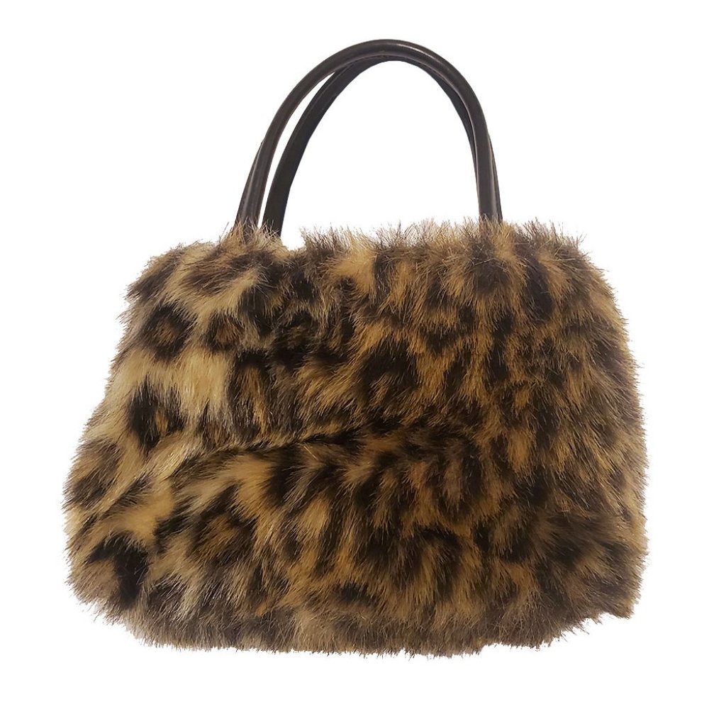 Faux Fur Leopard Purse